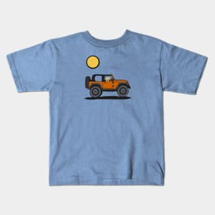 Orange 4x4 with Dog Rider Kids T-Shirt